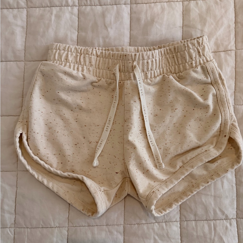 Jamie Kay - Size 8 - Cream Speckled Drawstring Athletic Shorts